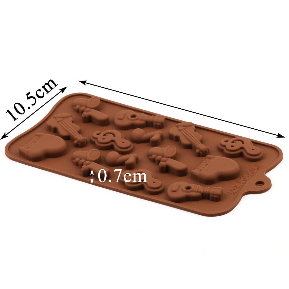 Silicone Mold Chocolate Baking Musical Instruments Notes Non-stick For Chocolate Candy Reusable Cake Decoration Resin Tools Musical Instruments Musical Note Cake Silicone Mold Stevvex