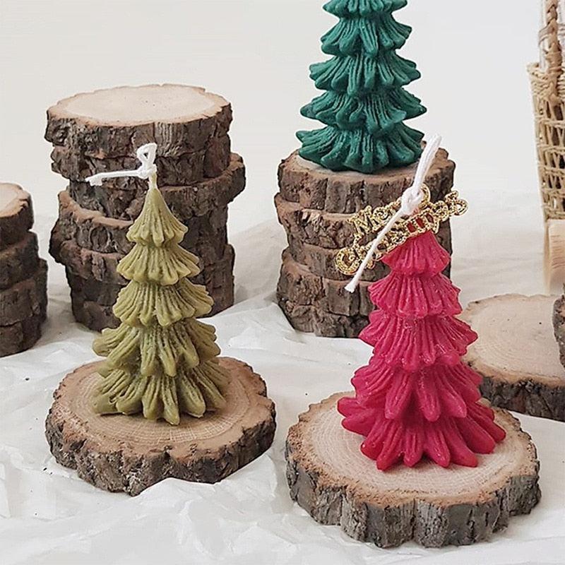 Silicone Mould Christmas Tree Shaped Cake Mold Decoration Tools Candle Mold Baking Tool Home Decoration For Christmas Party 3D Tree Shaped Candle Silicone Mold 4Pcs Different Xmas Pine Molds Stevvex