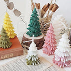 Silicone Mould Christmas Tree Shaped Cake Mold Decoration Tools Candle Mold Baking Tool Home Decoration For Christmas Party 3D Tree Shaped Candle Silicone Mold 4Pcs Different Xmas Pine Molds Stevvex