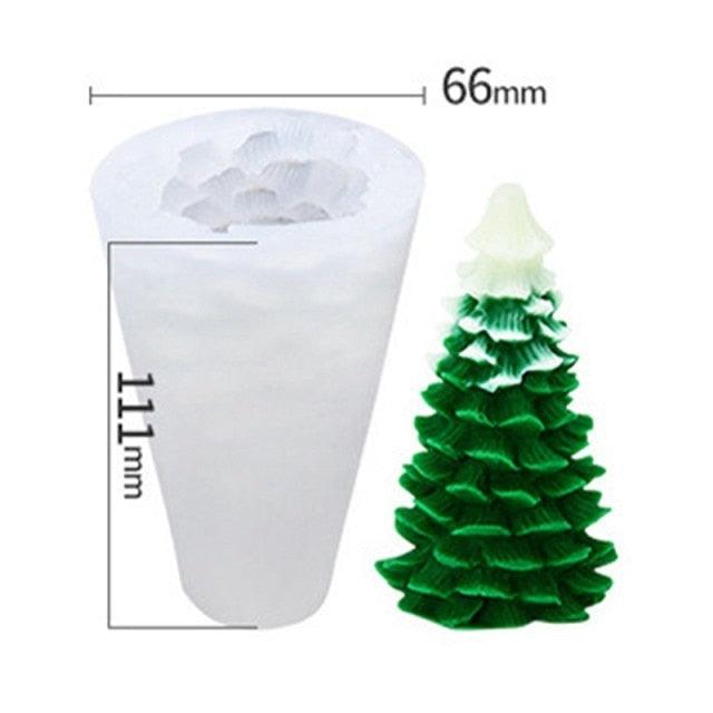 Silicone Mould Christmas Tree Shaped Cake Mold Decoration Tools Candle Mold Baking Tool Home Decoration For Christmas Party 3D Tree Shaped Candle Silicone Mold 4Pcs Different Xmas Pine Molds Stevvex