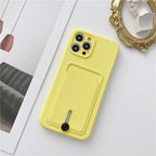 Silicone Pink Wallet Card Holder Phone Case For Iphone 14 13 12 Pro Max Fashion Shockproof Lens Protection Cover Soft Silicone Wallet Card Holder Cover For Iphone Stevvex