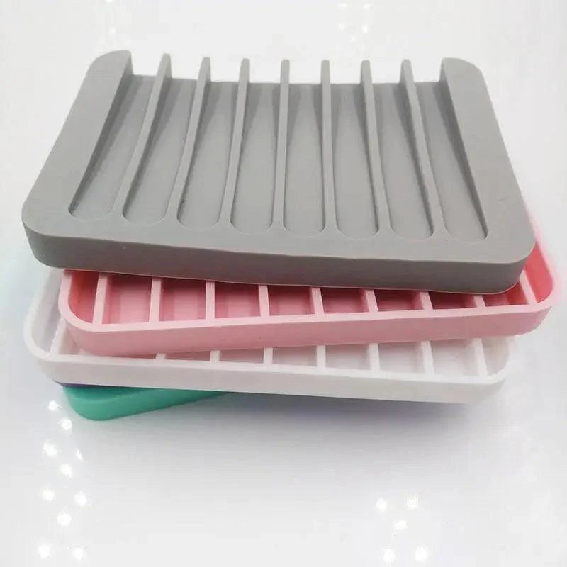 Silicone Soap Holder Flexible Soap Dish Plate Holder Tray Soapbox Container Storage For Bathroom Kitchen Soap Dish for Shower Waterfall Soap Holder Soap Tray Soap Saver Drainer Flexible Silicone for Shower Bathroom Kitchen Counter Top Keep Soap Bars Dry Stevvex