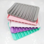 Silicone Soap Holder Flexible Soap Dish Plate Holder Tray Soapbox Container Storage For Bathroom Kitchen Soap Dish for Shower Waterfall Soap Holder Soap Tray Soap Saver Drainer Flexible Silicone for Shower Bathroom Kitchen Counter Top Keep Soap Bars Dry Stevvex