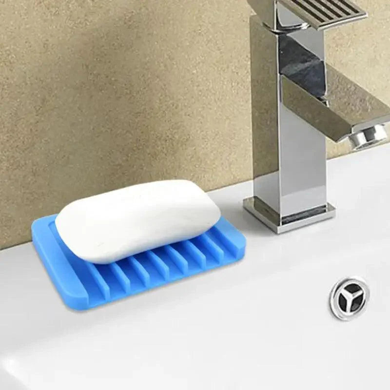 Silicone Soap Holder Flexible Soap Dish Plate Holder Tray Soapbox Container Storage For Bathroom Kitchen Soap Dish for Shower Waterfall Soap Holder Soap Tray Soap Saver Drainer Flexible Silicone for Shower Bathroom Kitchen Counter Top Keep Soap Bars Dry Stevvex