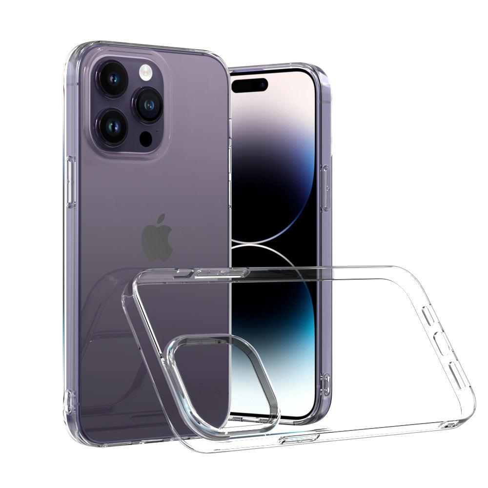 Silicone Soft Phone Case for iPhone 14 13 12 11 Pro Max XR X XS Max 7 8 Plus Back Cover Case for iPhone 14 13 12 11 Pro Max Transparent Soft Flexible Anti-Yellowing Shockproof Camera Protection Case For iPhone Stevvex