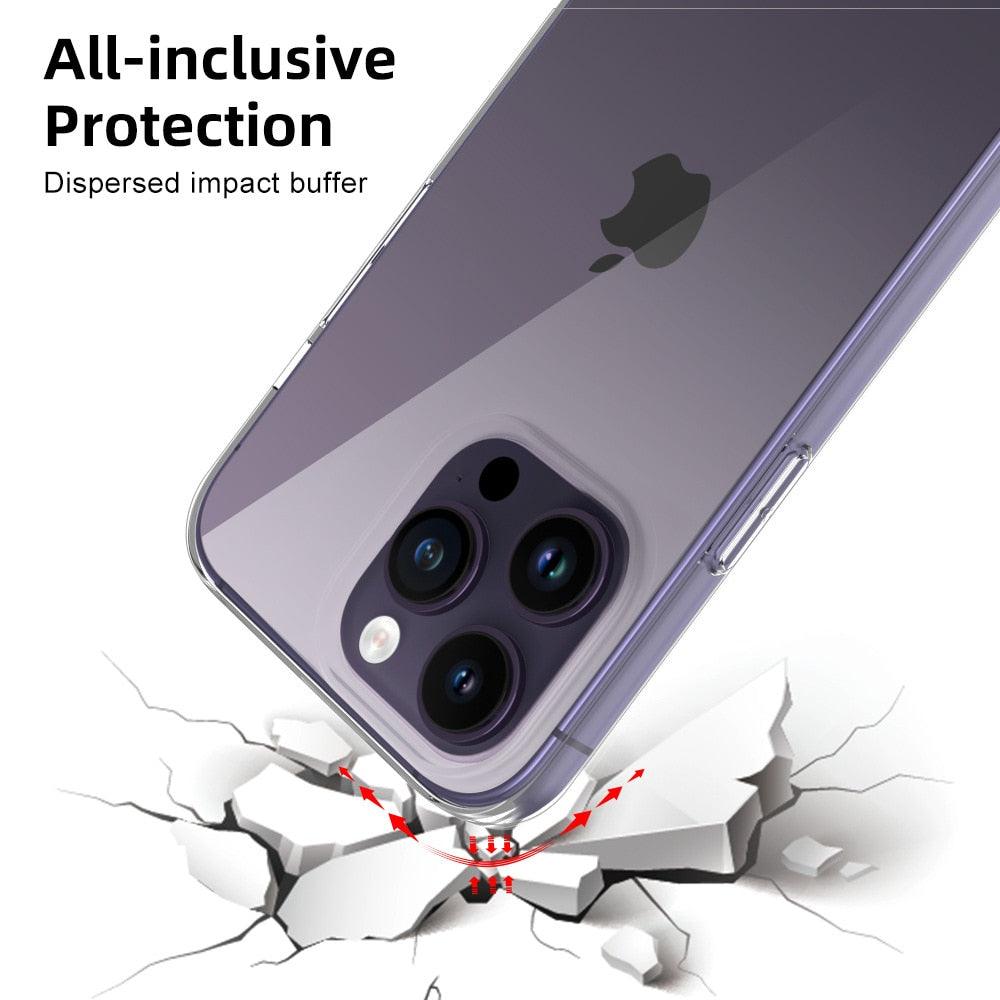 Silicone Soft Phone Case for iPhone 14 13 12 11 Pro Max XR X XS Max 7 8 Plus Back Cover Case for iPhone 14 13 12 11 Pro Max Transparent Soft Flexible Anti-Yellowing Shockproof Camera Protection Case For iPhone Stevvex