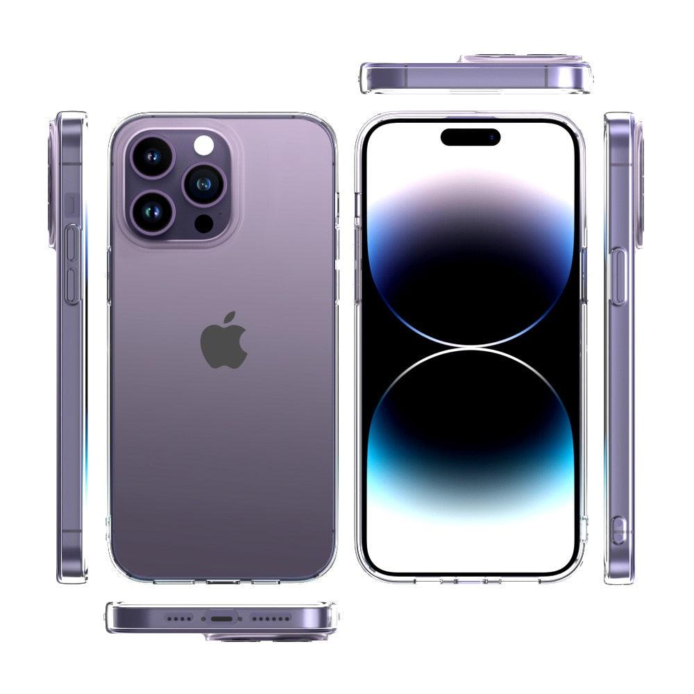 Silicone Soft Phone Case for iPhone 14 13 12 11 Pro Max XR X XS Max 7 8 Plus Back Cover Case for iPhone 14 13 12 11 Pro Max Transparent Soft Flexible Anti-Yellowing Shockproof Camera Protection Case For iPhone Stevvex
