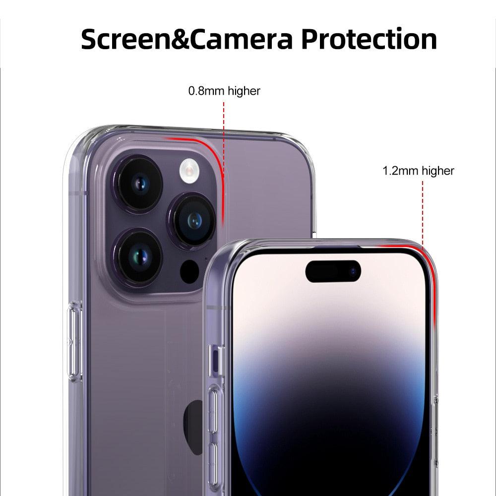 Silicone Soft Phone Case for iPhone 14 13 12 11 Pro Max XR X XS Max 7 8 Plus Back Cover Case for iPhone 14 13 12 11 Pro Max Transparent Soft Flexible Anti-Yellowing Shockproof Camera Protection Case For iPhone Stevvex