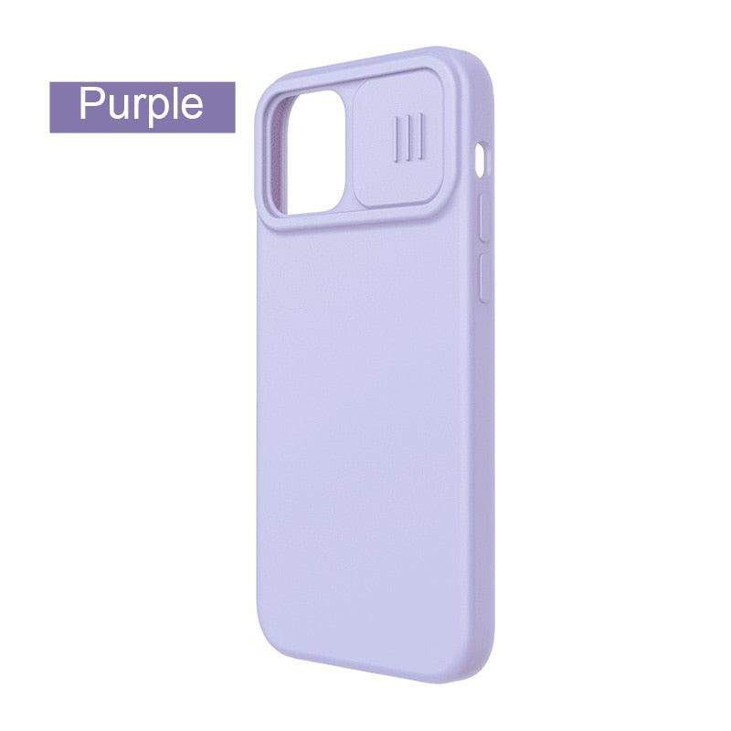 Silicone Soft Slim Cover Shockproof Full Protective Anti Scratch Case For iPhone 14 Pro Max Case Silicone Soft Case For iPhone 13 Pro Slide Camera Protect Privacy Cover for iPhone 12 Stevvex