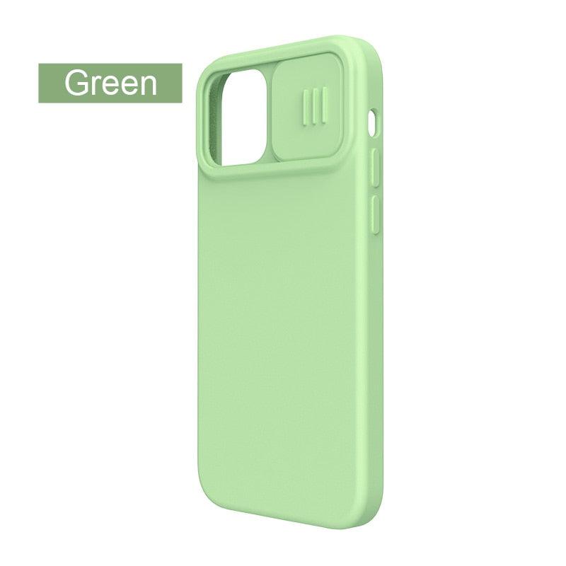 Silicone Soft Slim Cover Shockproof Full Protective Anti Scratch Case For iPhone 14 Pro Max Case Silicone Soft Case For iPhone 13 Pro Slide Camera Protect Privacy Cover for iPhone 12 Stevvex