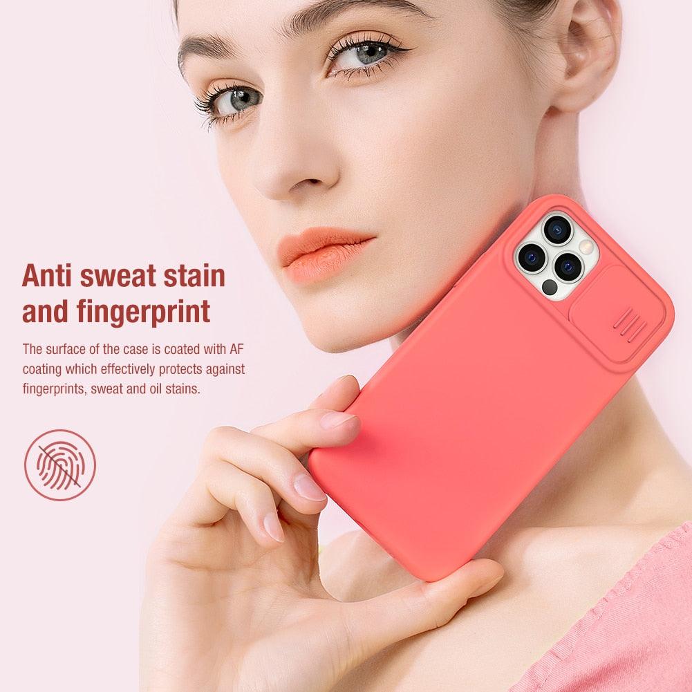 Silicone Soft Slim Cover Shockproof Full Protective Anti Scratch Case For iPhone 14 Pro Max Case Silicone Soft Case For iPhone 13 Pro Slide Camera Protect Privacy Cover for iPhone 12 Stevvex