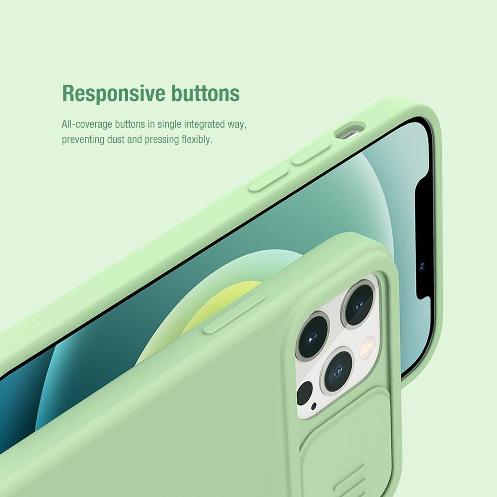 Silicone Soft Slim Cover Shockproof Full Protective Anti Scratch Case For iPhone 14 Pro Max Case Silicone Soft Case For iPhone 13 Pro Slide Camera Protect Privacy Cover for iPhone 12 Stevvex