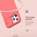 Silicone Soft Slim Cover Shockproof Full Protective Anti Scratch Case For iPhone 14 Pro Max Case Silicone Soft Case For iPhone 13 Pro Slide Camera Protect Privacy Cover for iPhone 12 Stevvex