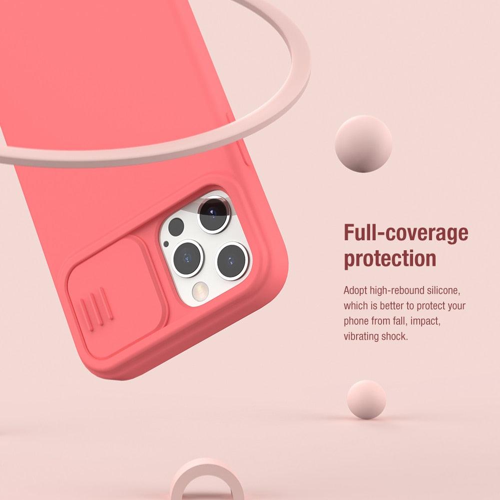 Silicone Soft Slim Cover Shockproof Full Protective Anti Scratch Case For iPhone 14 Pro Max Case Silicone Soft Case For iPhone 13 Pro Slide Camera Protect Privacy Cover for iPhone 12 Stevvex