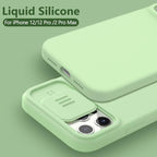 Silicone Soft Slim Cover Shockproof Full Protective Anti Scratch Case For iPhone 14 Pro Max Case Silicone Soft Case For iPhone 13 Pro Slide Camera Protect Privacy Cover for iPhone 12 Stevvex