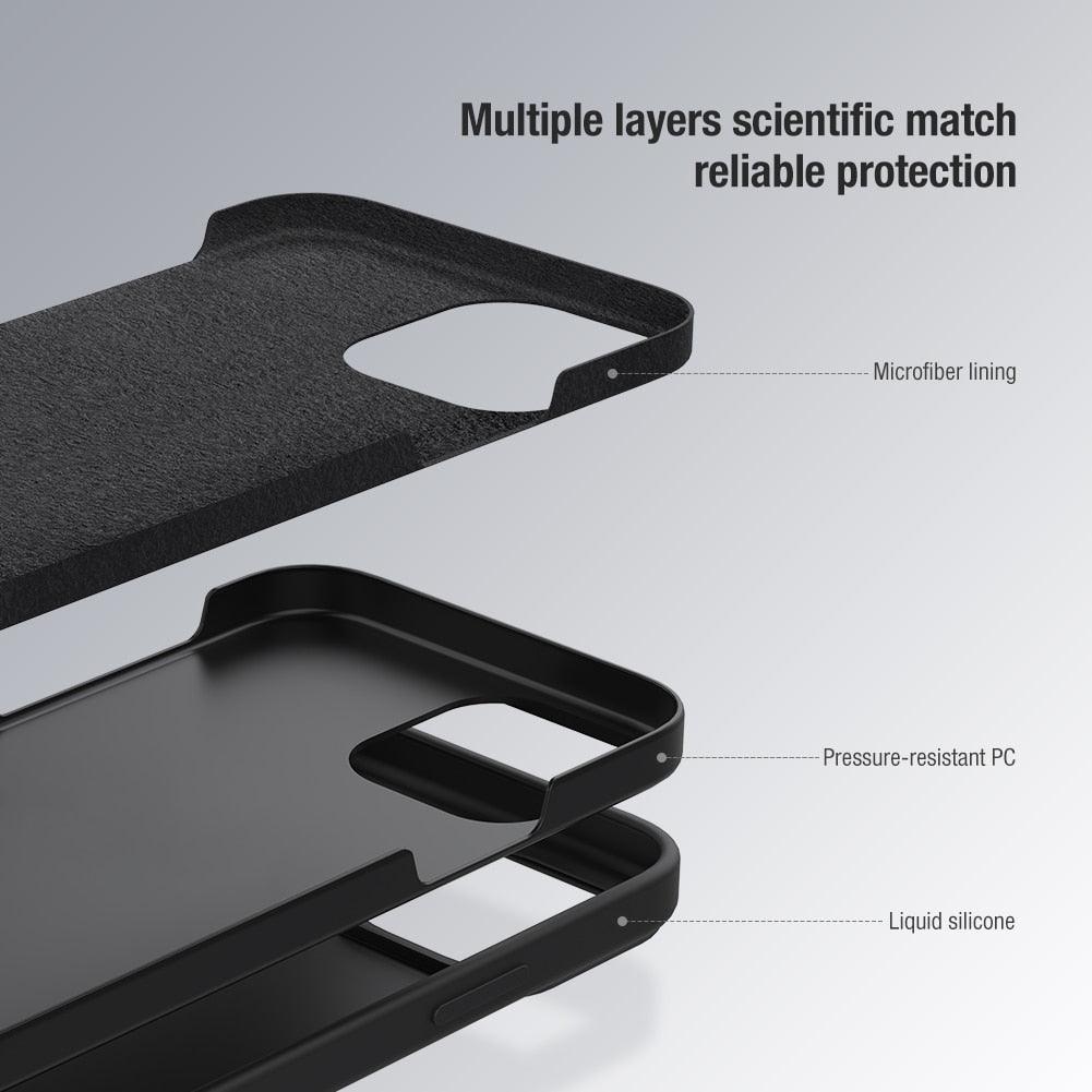 Silicone Soft Slim Cover Shockproof Full Protective Anti Scratch Case For iPhone 14 Pro Max Case Silicone Soft Case For iPhone 13 Pro Slide Camera Protect Privacy Cover for iPhone 12 Stevvex