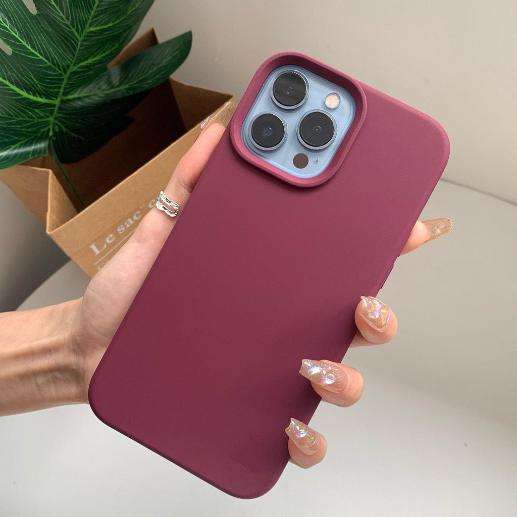 Silicone Soft Thick Protective Rubber Phone Basic Case For iPhone 14 13 Pro Max Case Luxury Silicone Phone Case for iPhone Solid Color Classic Camera Protection Case Stevvex