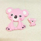 Silicone Teether Animal Koala Baby Teether Pendant Food Grade BPA Free Baby Teething Chew Charms Silicone Beads Toy