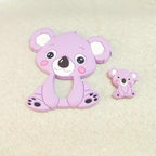 Silicone Teether Animal Koala Baby Teether Pendant Food Grade BPA Free Baby Teething Chew Charms Silicone Beads Toy