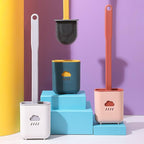 Silicone Toilet Brush Cleaner Toilet Brush With Holder Flat Head Flexible Soft Bristles Brush Bathroom Accessory Gap Cleaning Toilet Brush Wall Mounting Toilet Brush No-Slip Long Handle Soft Silicone Bristle Toilet Corner Cleaner Stevvex