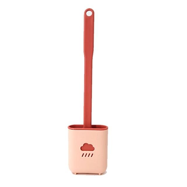 Silicone Toilet Brush Cleaner Toilet Brush With Holder Flat Head Flexible Soft Bristles Brush Bathroom Accessory Gap Cleaning Toilet Brush Wall Mounting Toilet Brush No-Slip Long Handle Soft Silicone Bristle Toilet Corner Cleaner Stevvex