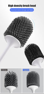 Silicone Toilet Brush For Accessories Drainable Toilet Brush Wall-Mounted Cleaning Tools Home Bathroom Accessories Sets Toilet Brushes And Holder For Bathroom Deep Cleaning Quick Drying Wall Mounted Set Soft Bristled cleaner No-Slip Stevvex