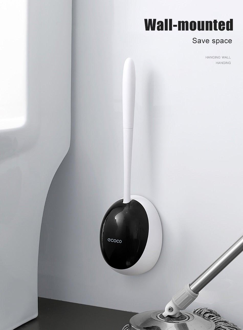 Silicone Toilet Brush For Accessories Drainable Toilet Brush Wall-Mounted Cleaning Tools Home Bathroom Accessories Sets Toilet Brushes And Holder For Bathroom Deep Cleaning Quick Drying Wall Mounted Set Soft Bristled cleaner No-Slip Stevvex