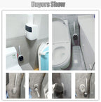 Silicone Toilet Brush For Accessories Drainable Toilet Brush Wall-Mounted Cleaning Tools Home Bathroom Accessories Sets Toilet Brushes And Holder For Bathroom Deep Cleaning Quick Drying Wall Mounted Set Soft Bristled cleaner No-Slip Stevvex