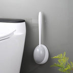 Silicone Toilet Brush For Accessories Drainable Toilet Brush Wall-Mounted Cleaning Tools Home Bathroom Accessories Sets Toilet Brushes And Holder For Bathroom Deep Cleaning Quick Drying Wall Mounted Set Soft Bristled cleaner No-Slip Stevvex