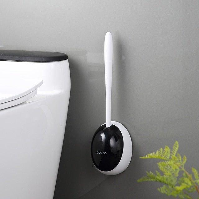 Silicone Toilet Brush For Accessories Drainable Toilet Brush Wall-Mounted Cleaning Tools Home Bathroom Accessories Sets Toilet Brushes And Holder For Bathroom Deep Cleaning Quick Drying Wall Mounted Set Soft Bristled cleaner No-Slip Stevvex