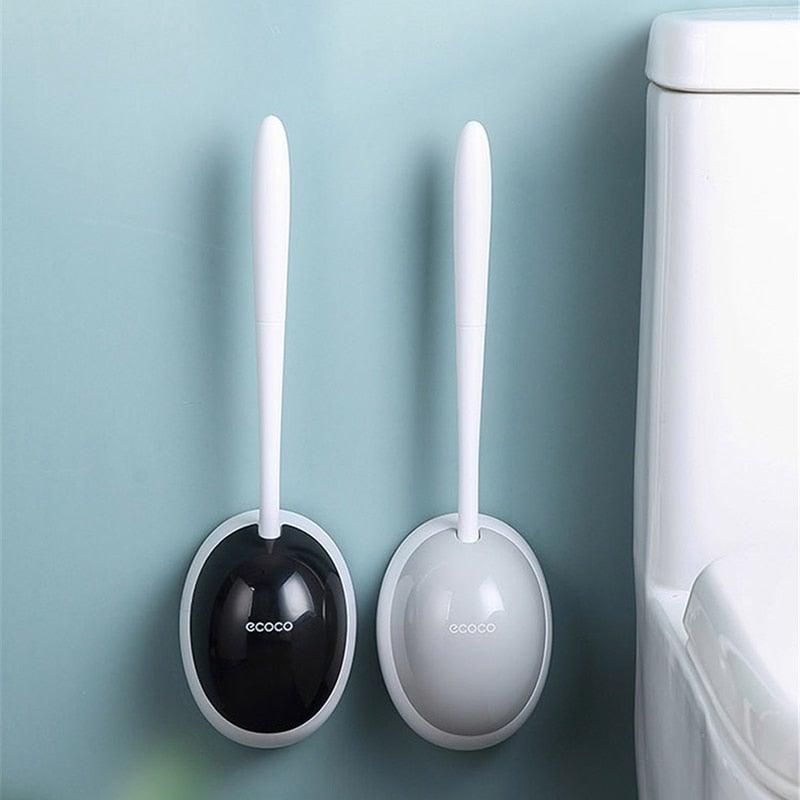 Silicone Toilet Brush For Accessories Drainable Toilet Brush Wall-Mounted Cleaning Tools Home Bathroom Accessories Sets Toilet Brushes And Holder For Bathroom Deep Cleaning Quick Drying Wall Mounted Set Soft Bristled cleaner No-Slip Stevvex