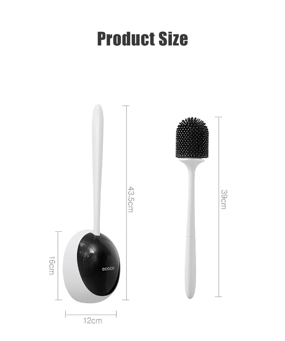 Silicone Toilet Brush For Accessories Drainable Toilet Brush Wall-Mounted Cleaning Tools Home Bathroom Accessories Sets Toilet Brushes And Holder For Bathroom Deep Cleaning Quick Drying Wall Mounted Set Soft Bristled cleaner No-Slip Stevvex