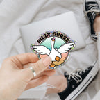Glitter Die Cut Vinyl Sticker Silly Goose Waterproof Durable For Water Bottles Laptops Journals BandsCo Straps