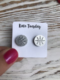 Silver Basketball Sparkle Acrylic Stud Earrings For Women