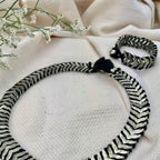 Silver Collar Necklace Statement Snake Chain With Cotton Tassels 17 Inch BandsCo Straps