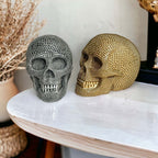 Silver Resin Beaded Skull Decor Gothic Bookend Accent BandsCo Straps