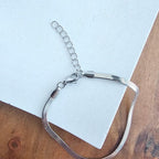 Silver Herringbone Bracelet Luxe Sterling Dainty Adjustable
