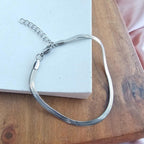 Silver Herringbone Bracelet Luxe Sterling Dainty Adjustable