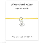 Silver Hope Faith Love Ribbon Skin Friendly Charm Bracelets Adjustable Motivational Cord Stainless Steel Bracelets Comfortable Jewelry Inspirational Gifts Bracelets For Women