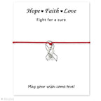 Silver Hope Faith Love Ribbon Skin Friendly Charm Bracelets Adjustable Motivational Cord Stainless Steel Bracelets Comfortable Jewelry Inspirational Gifts Bracelets For Women