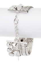Silver Mixed Coil Chain Fashion Bracelet Set For Women