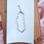 Silver Paper Clip Bracelet Luxe Minimal Everyday Chain