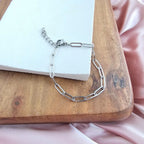Silver Paper Clip Bracelet Luxe Minimal Everyday Chain