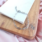 Silver Paper Clip Bracelet Luxe Minimal Everyday Chain