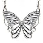 Silver Plated Butterfly Pendant Necklace For Women Elegant