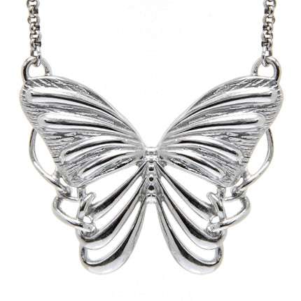 Silver Plated Butterfly Pendant Necklace For Women Elegant