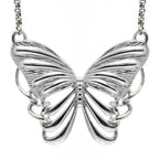 Silver Plated Butterfly Pendant Necklace For Women Elegant