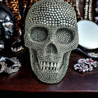 Silver Resin Beaded Skull Decor Gothic Bookend Accent BandsCo Straps