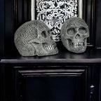 Silver Resin Beaded Skull Decor Gothic Bookend Accent BandsCo Straps