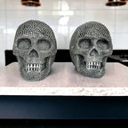 Silver Resin Beaded Skull Decor Gothic Bookend Accent BandsCo Straps